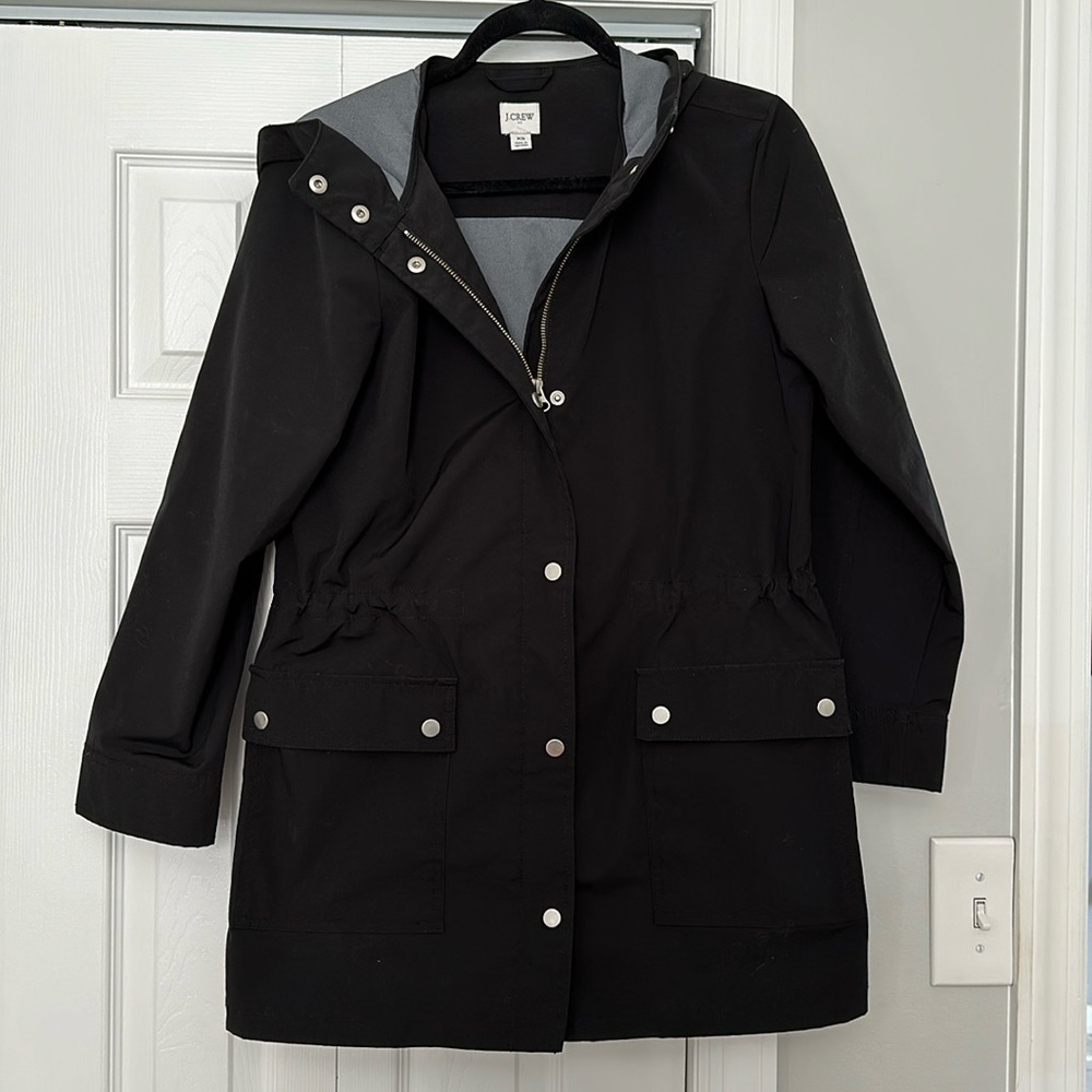 JCrew Black Raincoat Size XS